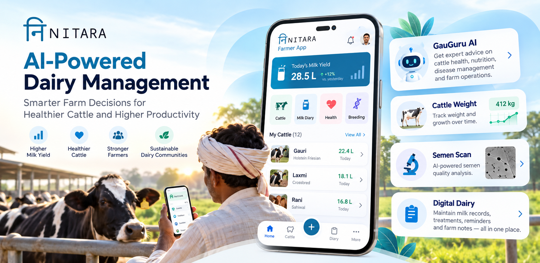Nitara Farmer app mobile interface